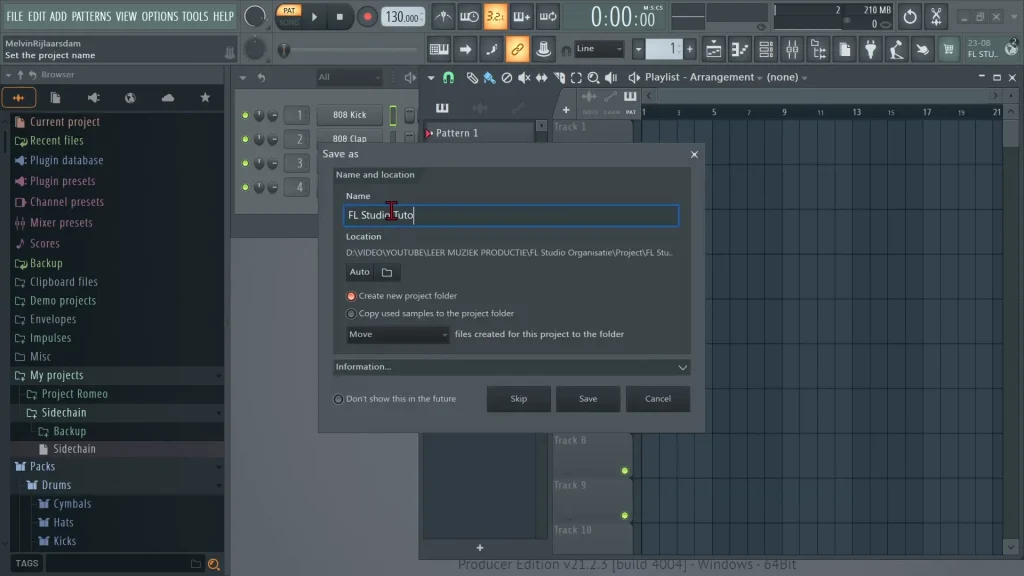 FL Studio Projecten Organiseren